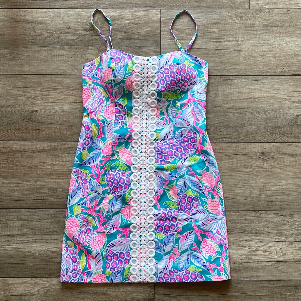 NWT Lilly Pulitzer Maldives Green Turtle Shelli Stretch Dress - Size 4